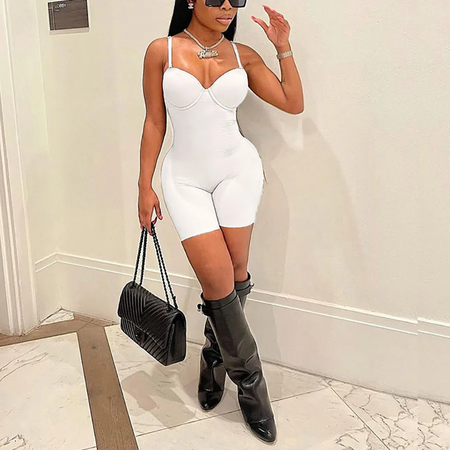 

Summer New Women's Jumpsuit Suspenders Sleeveless Low-cut High-waisted Slim Hip Casual Shorts Urban Fashion Slim Jumpsuit