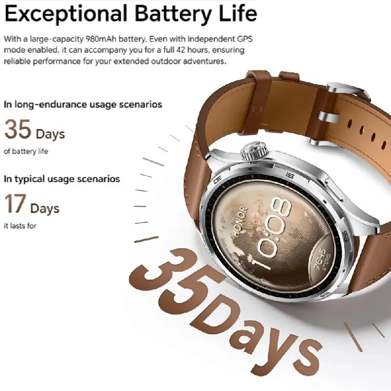 Фото Honor Watch 6 Global Version: умные спортивные часы с мониторингом сердечного ритма и ЭКГ, поддержкой Bluetooth-звонков, совместимые с Android/iOS 2026. №2