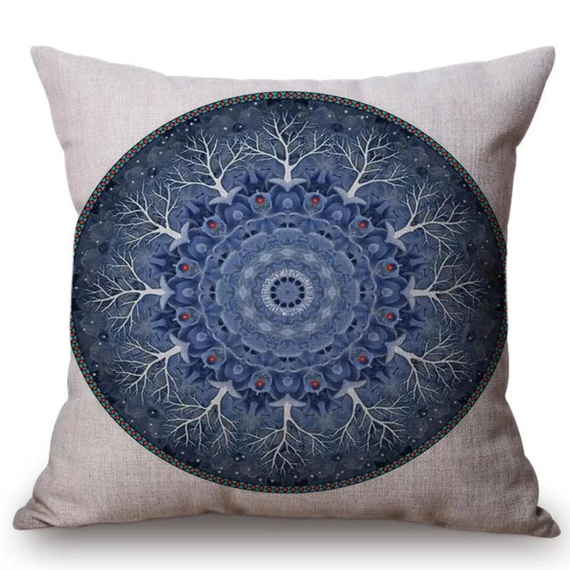 Винтажная домашняя декоративная наволочка с цветочным принтом мандалы в