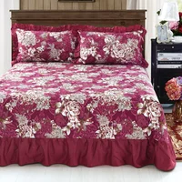 1pc Bed Sheet Plant Flowers Printed Bed Linens Washed Cotton Flat Bed Sheets Soft Mattress Covers Queen King Size Bedspread Home