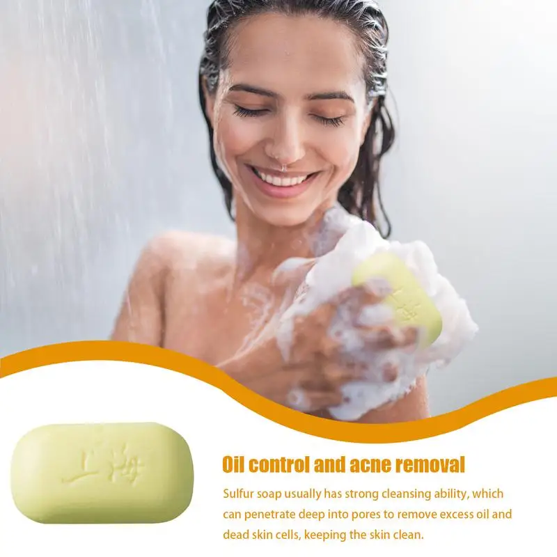 Sulfur Soap Cleaner Bar для ванны Мыло мытья Очищающее средство лица Мягкое серное мыло