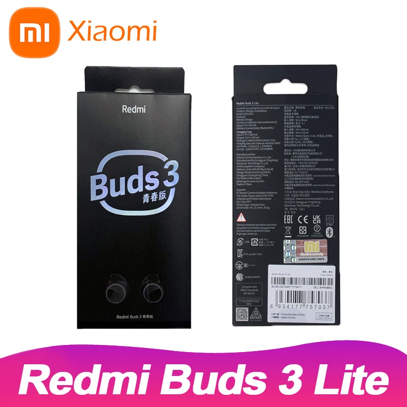 

Xiaomi Redmi Buds 3 Lite Earbuds TWS Ture Wireless Headphones with Microphone Fone Bluetooth Headset Buds 3 Youth Edition