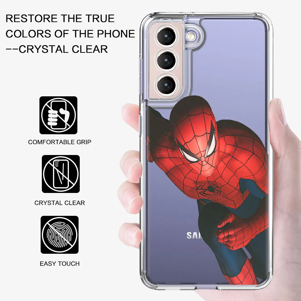 Чехол с аниме Человек-паук Marvel для Samsung Galaxy S22 S23 S24 S10 Lite S20 Ultra S21 FE S10e S9 Plus S8