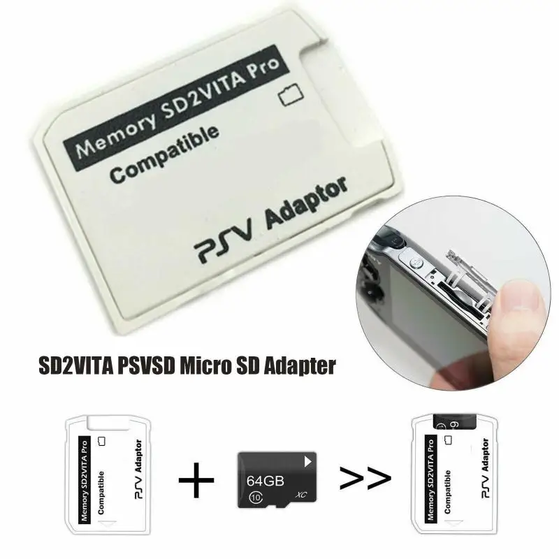 100% новый высококачественный адаптер V5.0 SD2VITA Psvsd Pro для карт памяти Micro SD Ps Vita Henkaku 3 60