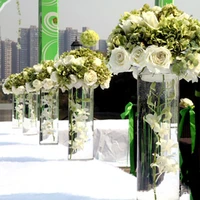 round acrylic plinth column clear pedestal display wedding flower stand for wedding events party stage decoration