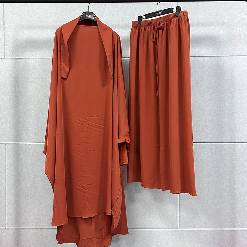jilbab 2 piece set Muslim Women Hijab Dress Prayer Garment Abaya Long Khimar Ramadan Arab Gown Abayas Sets Islamic Clothes Robe