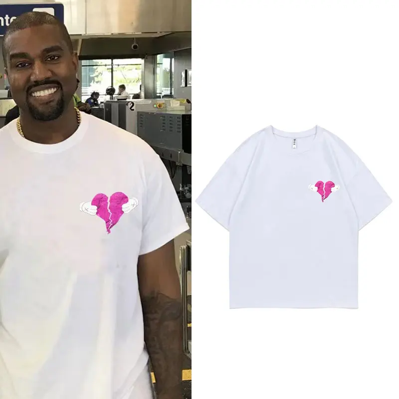 

Kanye West Same Style CPFM Broken Love Print Tshirt Men Women Fashion Hip Hop High Street T Shirt Tops Male 100% Cotton T-shirts
