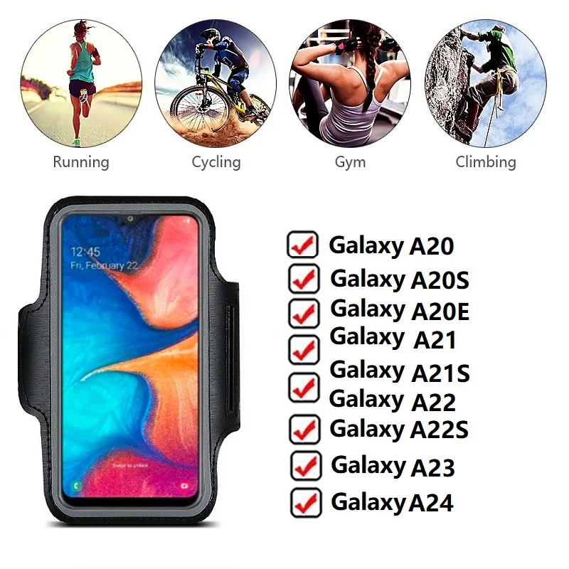 Чехол на руку для Samsung Galaxy A20 A20S A21 A21S A22 A 22S 23 24 водонепроницаемый спортивный