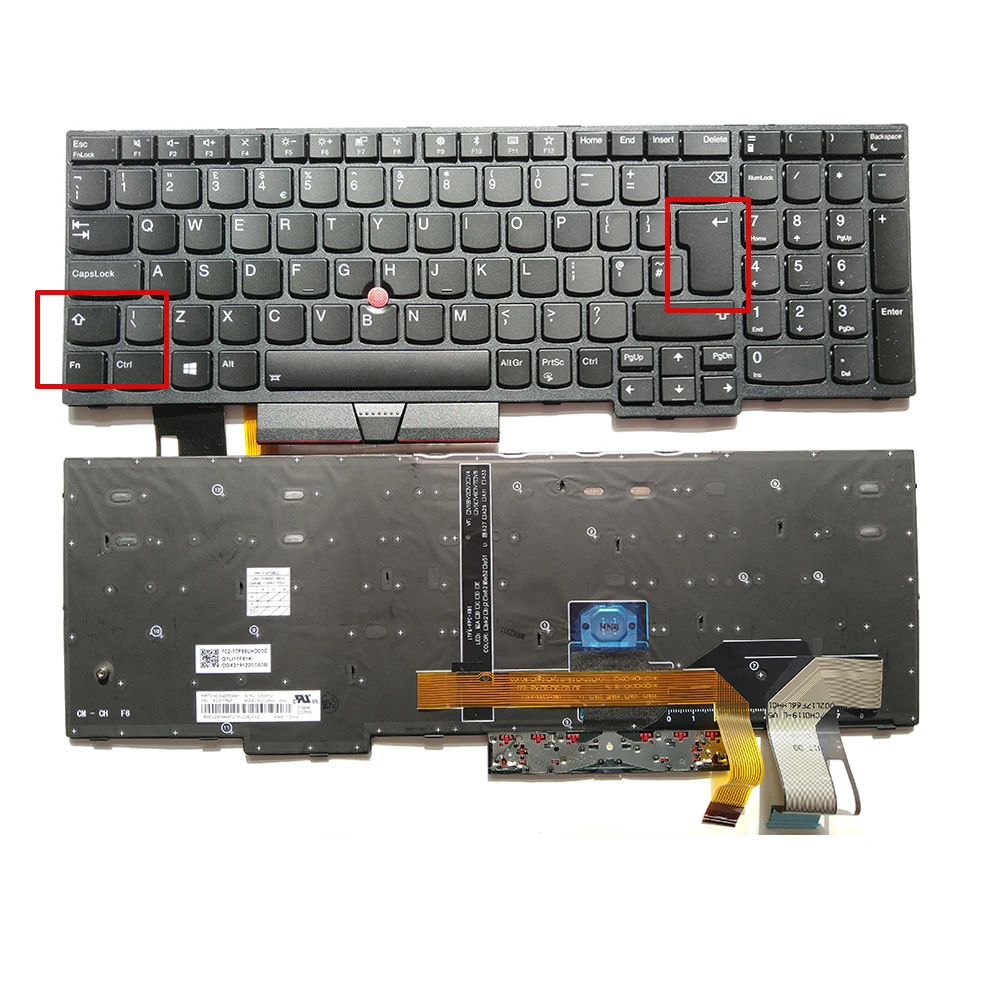 Фото Новая английская клавиатура с подсветкой для ноутбуков Lenovo ThinkPad E580, E585, E590, T590, P53S, L580, L590, P52, P72, P53, P73 (номер детали 01YP708) №1