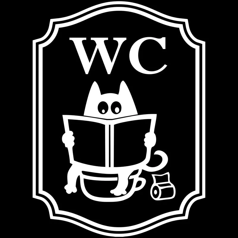 

Car Stickers WC Toilet Cartoon Cat Decals Fashion Body Window Decoration Waterproof Sunscreen Vinyl Decal,15CM*11CM