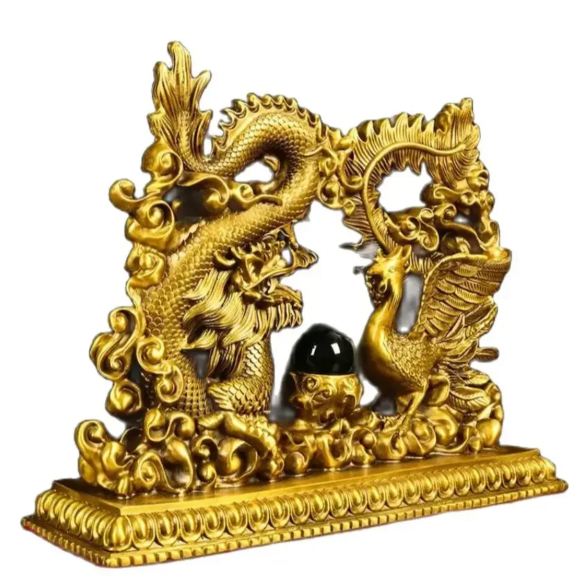 Metal Dragon and Phoenix Chengxiang Home Decoration Ornaments Decorative Office Cultural Creative