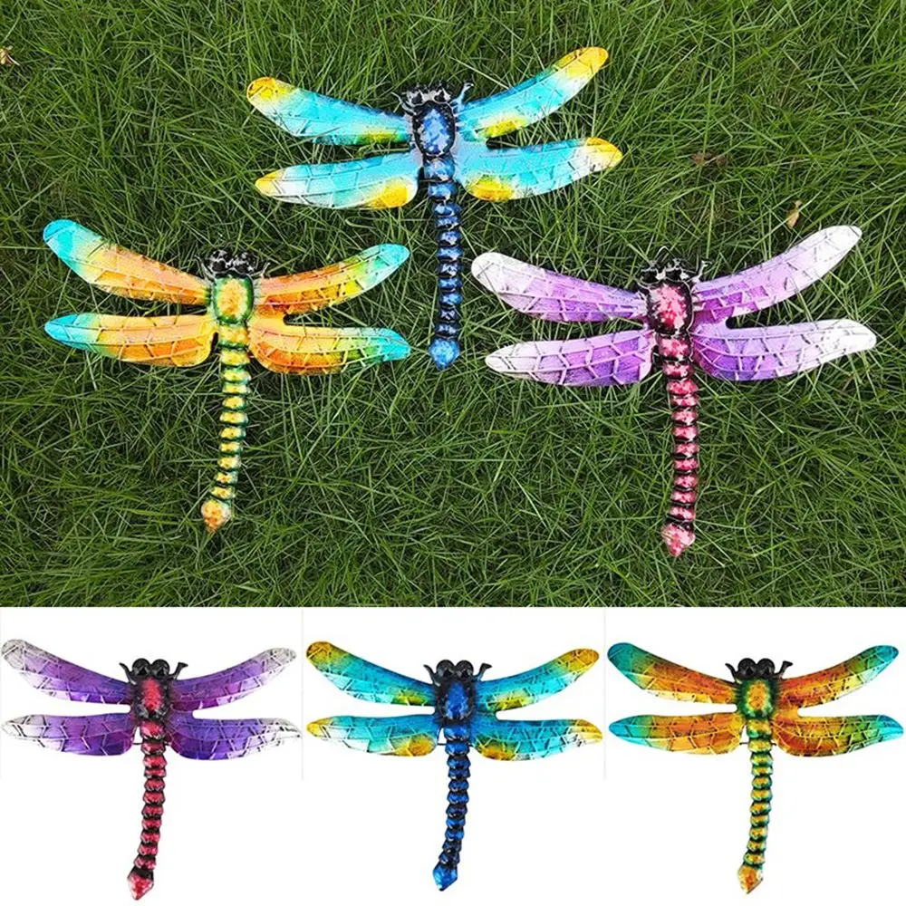 

Indoor&Outdoor Metal Handmade Craft Garden Pendant Sculptures Ornaments Wall Hanging Dragonfly Decorations