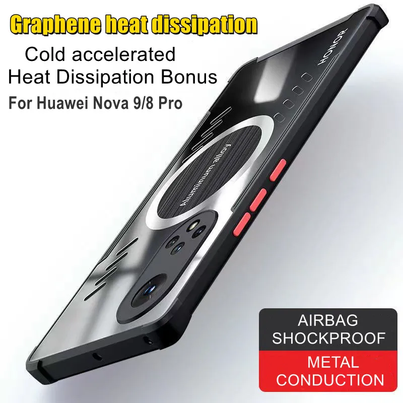 

For Huawei Honor 50 60 Pro Cooling Cases Shockproof Resistance Rugged Heat Dissipation Breathable Case for Huawei Nova 9 8 Pro