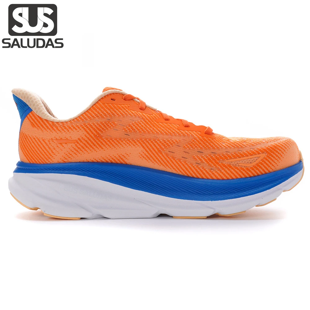 

9-дюймовые кроссовки SALUDAS Clifton, оригинальный бренд, удобная дышащая Нескользящая сетчатая Мужская обувь для тренировок с подушкой, искусственная спортивная обувь для бега