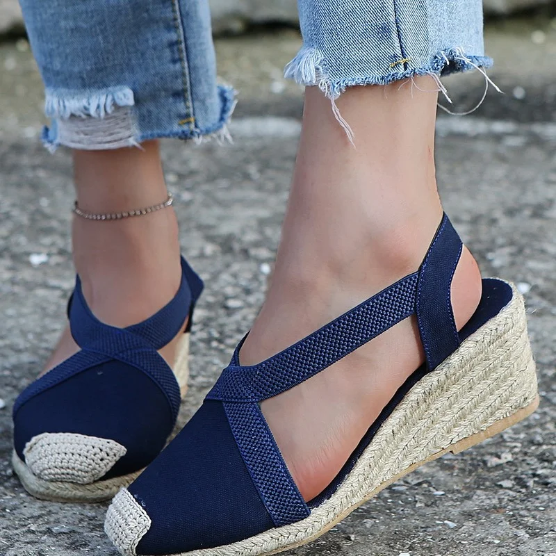

Wedges Shoes for Women Slip On Closed Toe Espadrille Platform Women's Sandals Female 2022 Summer High Quality Shoes Lady