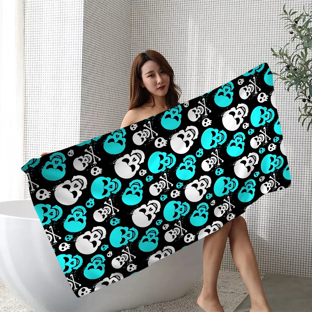 Быстросохнущее полотенце из микрофибры с рисунком аниме Череп смерти пляжное