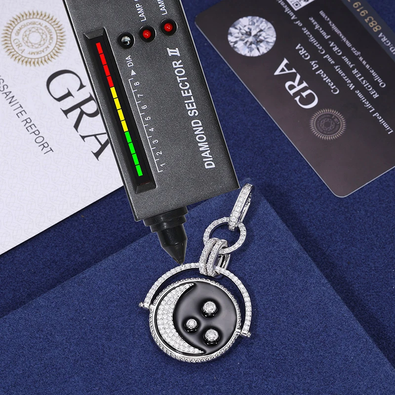 Ожерелье с подвеской из муассанита и бриллианта цвета D для женщин мужчин