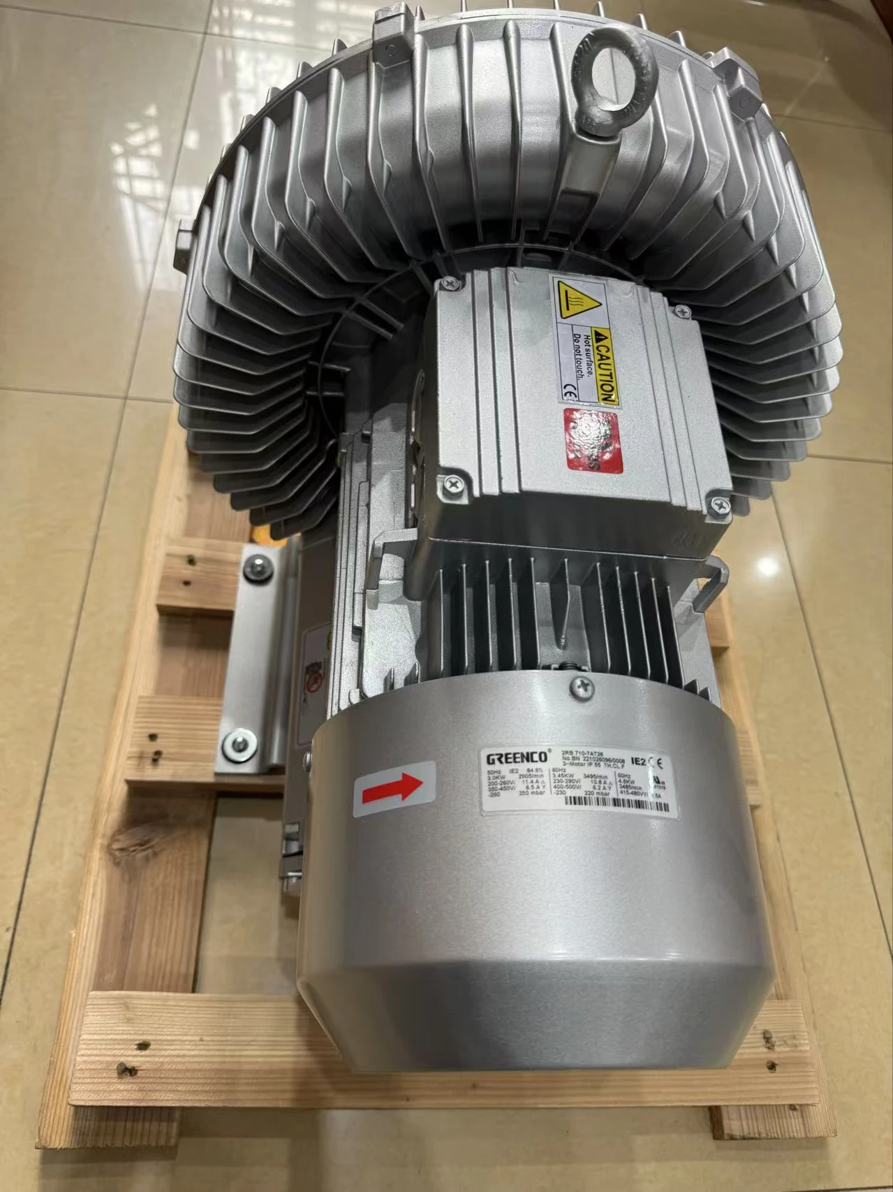 Фото Коммерческий воздуходувный насос Greenco 2RB 420-7HH46 Side Channel Air Ring (воздушный кольцевой компрессор) для бассейнов, прудов и рыбоводческих хозяйств №3