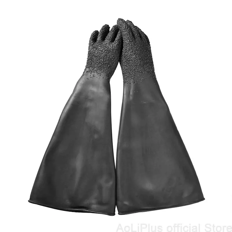 

Gloves for Sandblasting Machine, Natural Latex, Thick Palm with Particles Seamless Unlined Abrasion Resistance and Durability