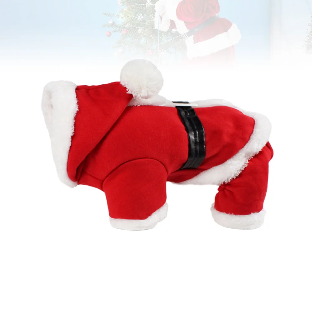

1pc Christmas Pet Coat Santa Clothes Dog Costume Wear Puppy Winter Clothes for Home Shop Size S