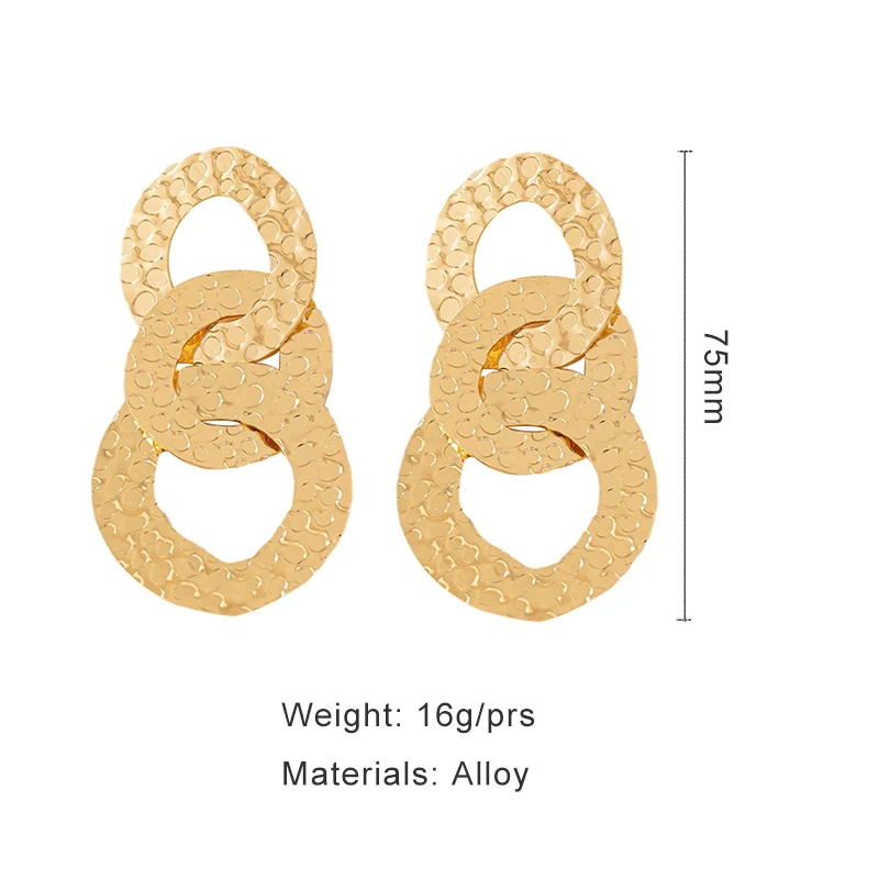 Большие металлические серьги-подвески в виде колец для женщин стиле панк новый