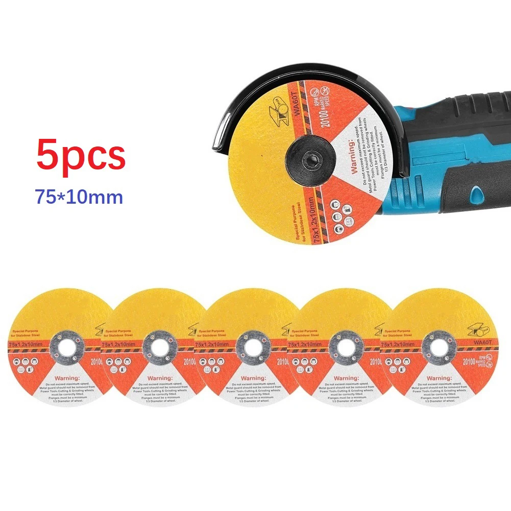5Pcs 75mm Metal Cutting Disc Anngle Grinder Grinding Wheels For Angle Grinder Cut Off Wheel Reinforced Resin Cutting Blade Tools