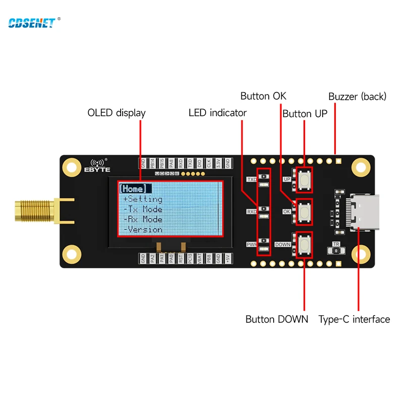 Lora LLCC68 433 МГц Комплект платы для разработки автономного тестирования CDSENET E220-400TBH-SC