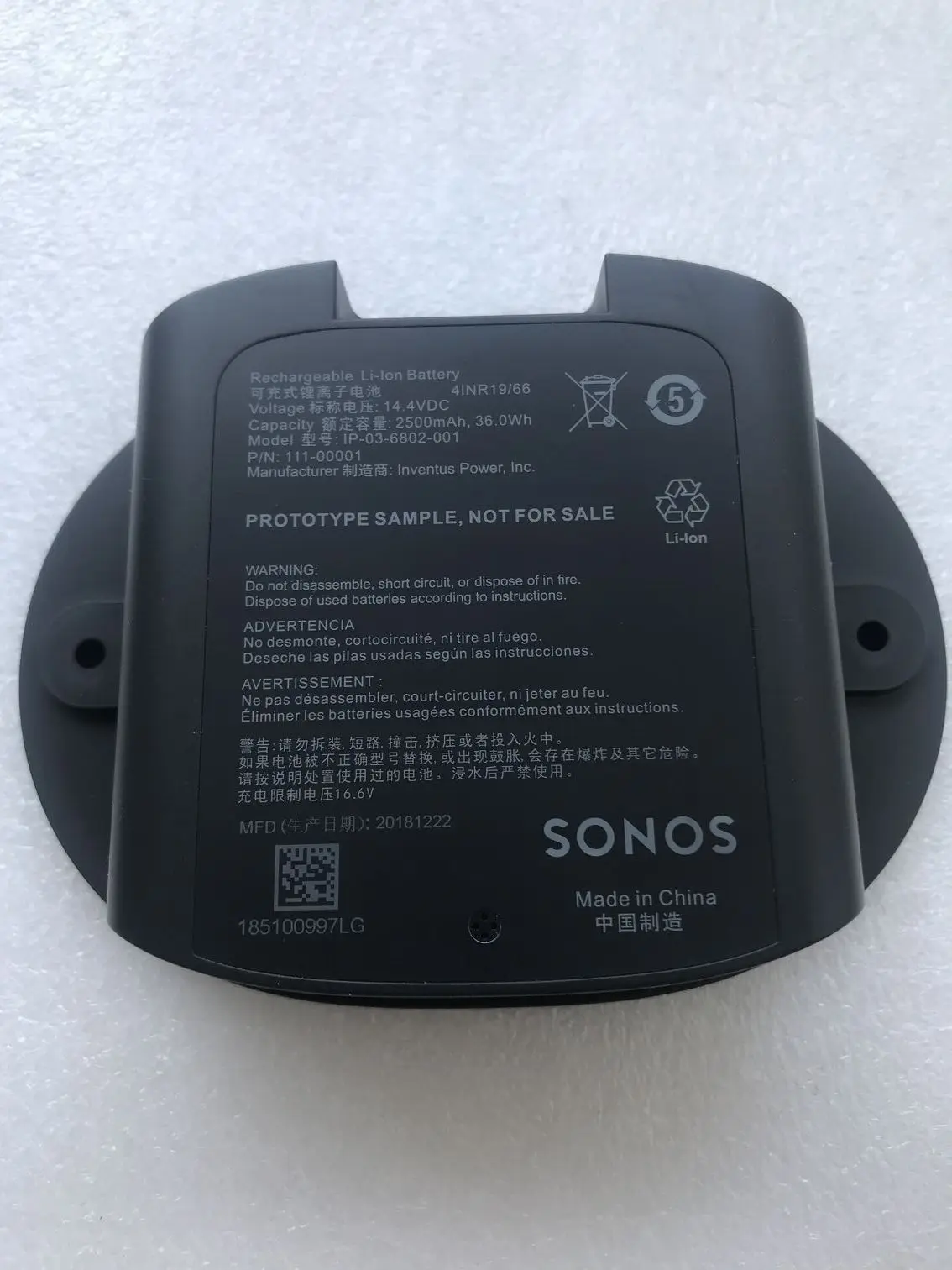 new original 14.4V 2500mah 36.5Wh new original  battery for SONOS MOVE move IP-03-6802-001 111-00001