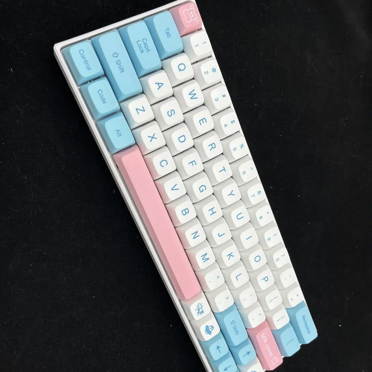 Фото Колпачки для клавиш XDA PBT с русской/английской раскладкой, колпачки для механической клавиатуры Cherry MX, белые клавиши №5