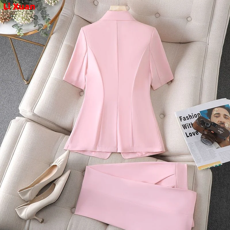 New Elegant Women Formal Suits For 2023 Summer High Quality Fashion Slim Casual Blazer And Pants Office Ladies Work Wear