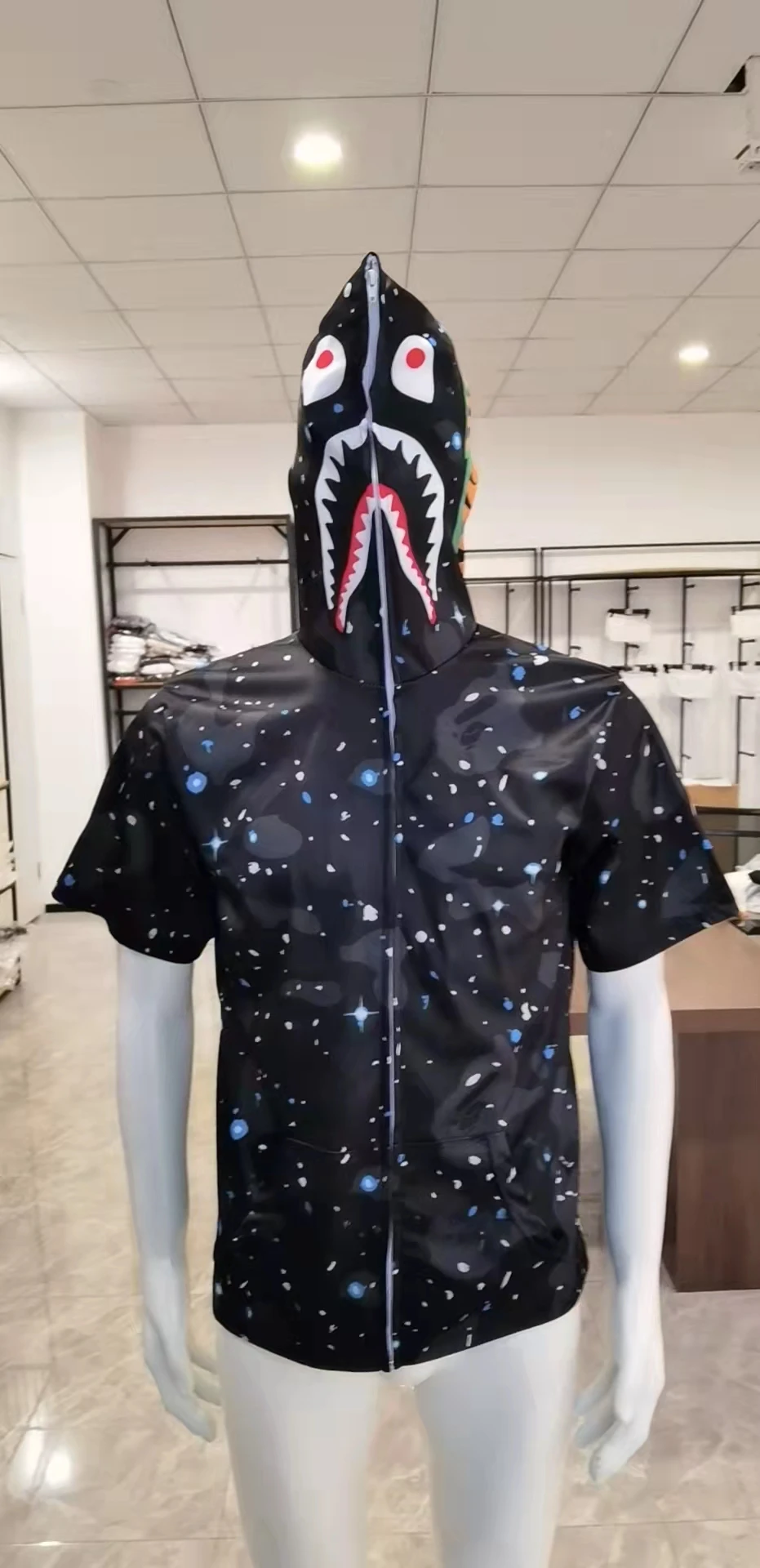 

2022 Fashion Camouflage Couples Wear Hoody Casual Cardigan Hooded Bapes Shark Coat Streetwear Men Jacket Thin sunscreen clothing