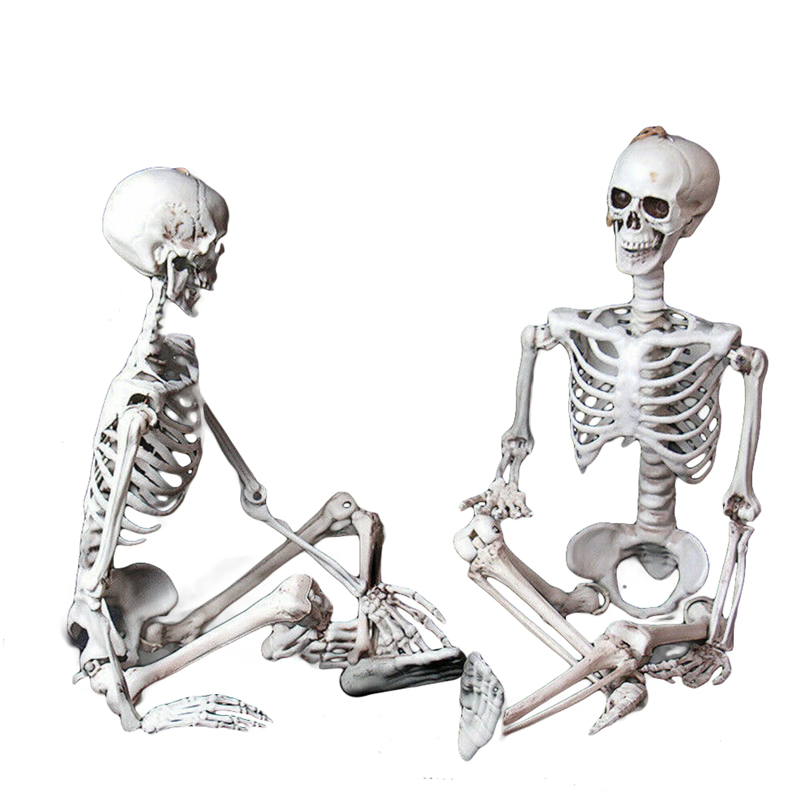 

40cm/15.7inches Simulation Human Skeleton Ornament Halloween Plastic Body Movable Party Bar Haunted House Props