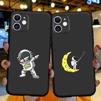 space astronaut cartoon cute funda for iphone 11 12 13 mini 11 pro x xs max xr 6 7 8 plus se phone case soft silicone tpu cover