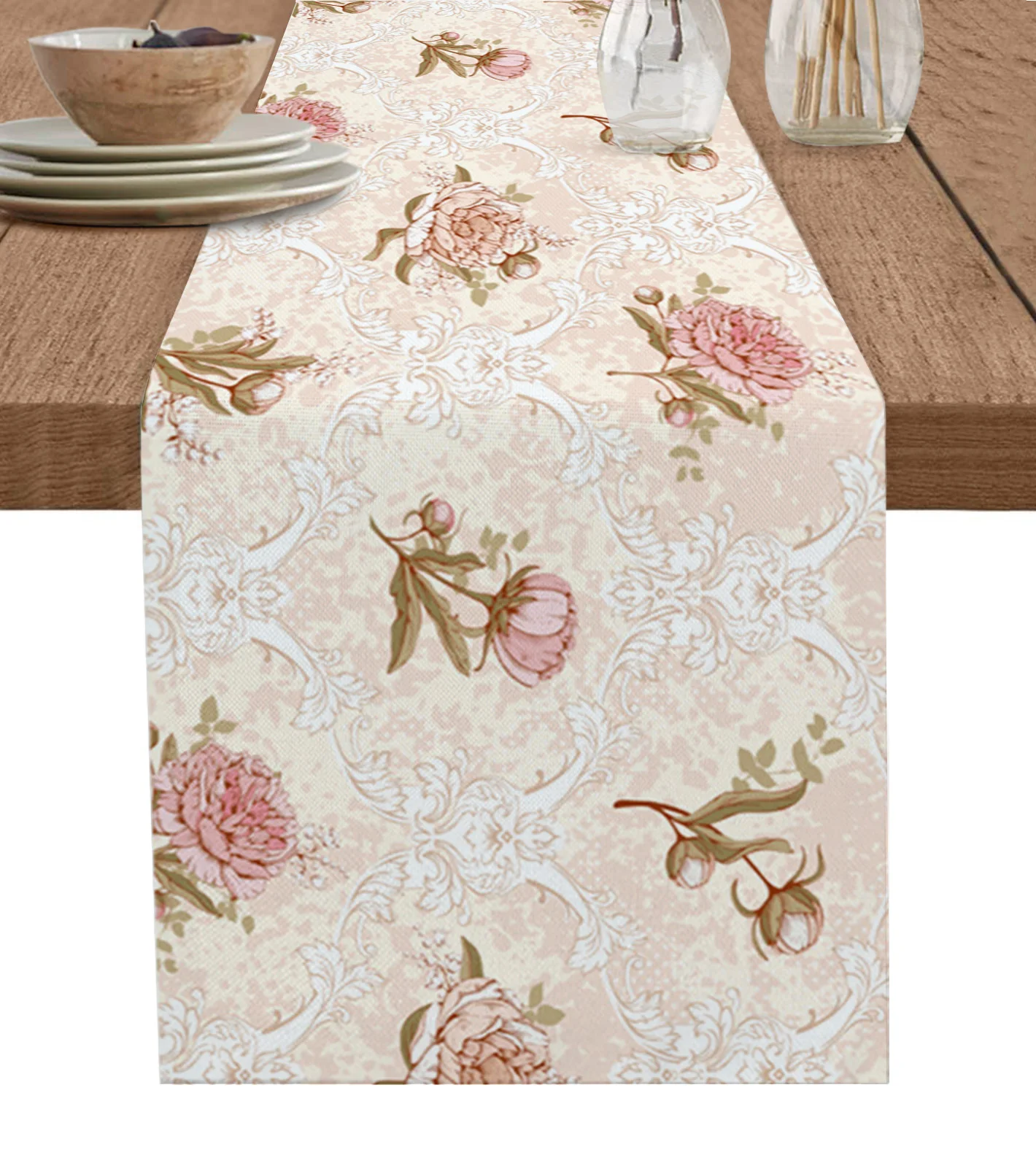 

Декоративная скатерть из хлопка и льна в стиле ретро