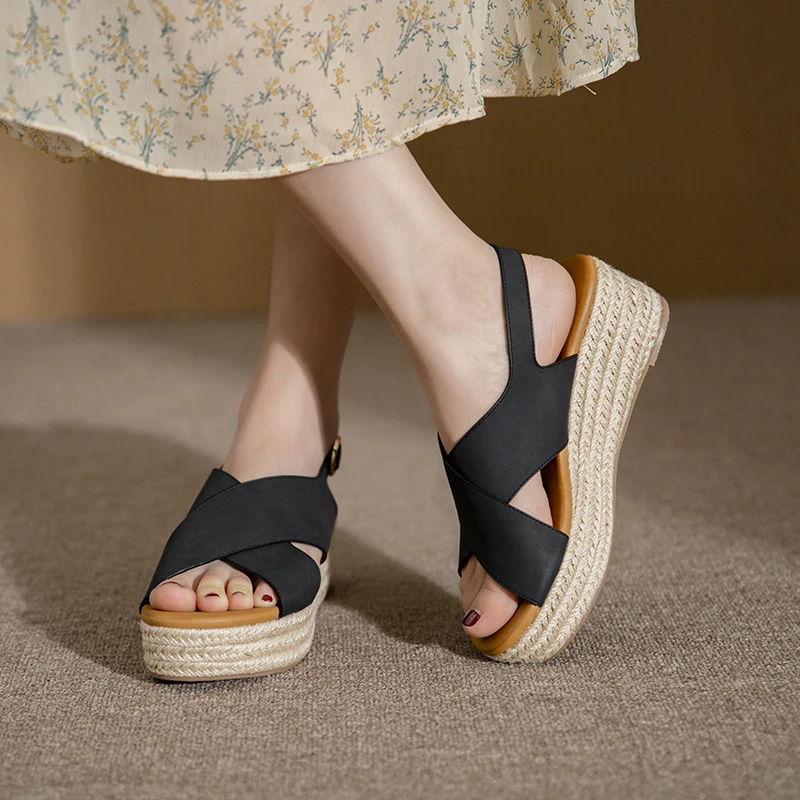 Summer Women Sandals Luxury Designer Shoes Girls 2023 Fashion Elegant Medium Heels Pumps Party Platform Sandals Ladies Wedges