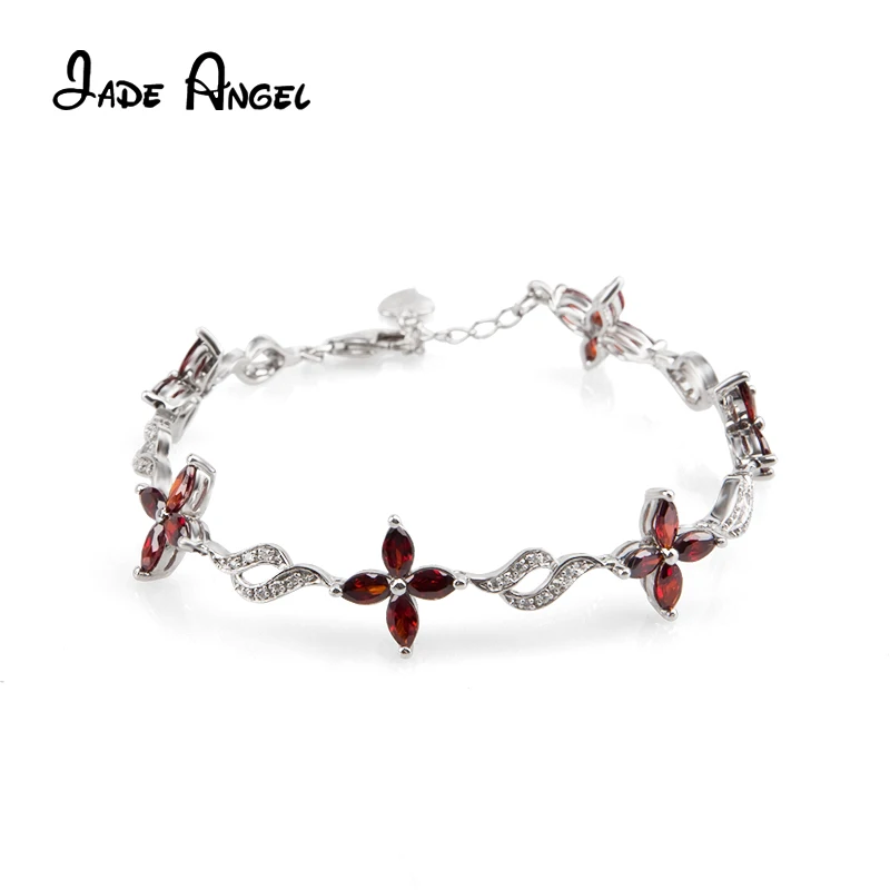 

Женский браслет из серебра 925 пробы с нефритовым гранатом