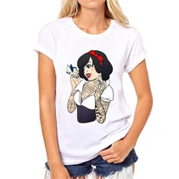 disney fashion punk princess snow white print ladies bottoming shirts womens t shirts kawaii graphic tee