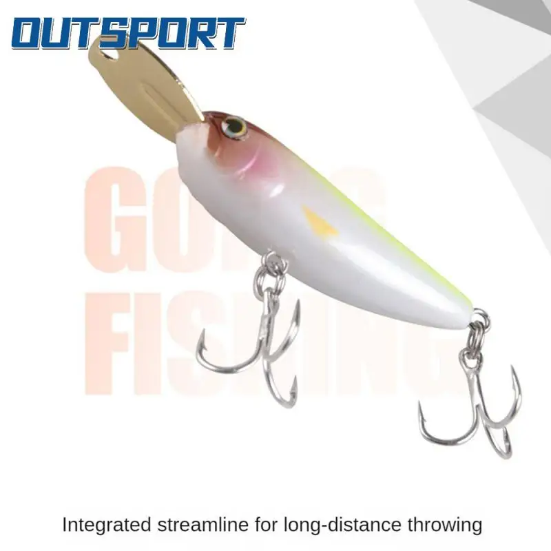 

Sharp Treble Hooks Fishing Lures With Hook Goods For Fishing Metal Tongue Road Sub-bait Outdoor Fishing Long-cast Fake Bait