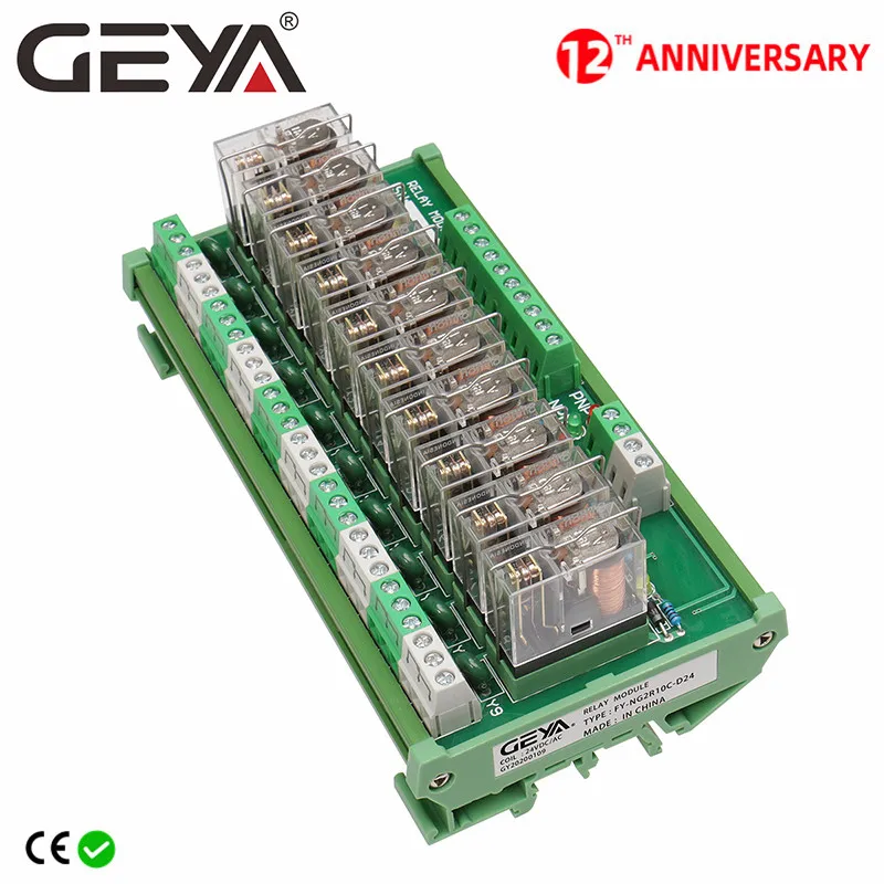 

GEYA NG2R Omron Relay Module 10 Channel 12VDC 24VDC for PLC Protection