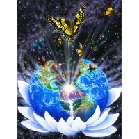 picture of rhinestone diamond embroidery earth 5d diamond painting butterfly diamond mosaic landscape full square round
