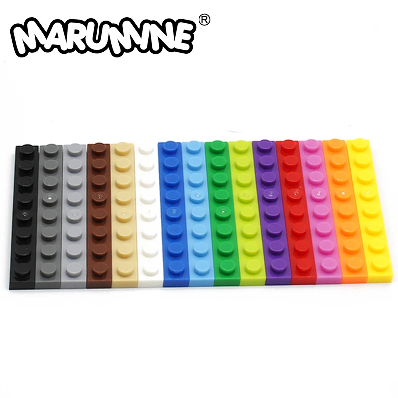 Основание Marumine 1x8, 3460, классический блок, 50 шт., Строительные кирпичи MOC, детали, сборки, аксессуары, элементы, совместимы с основным брендом