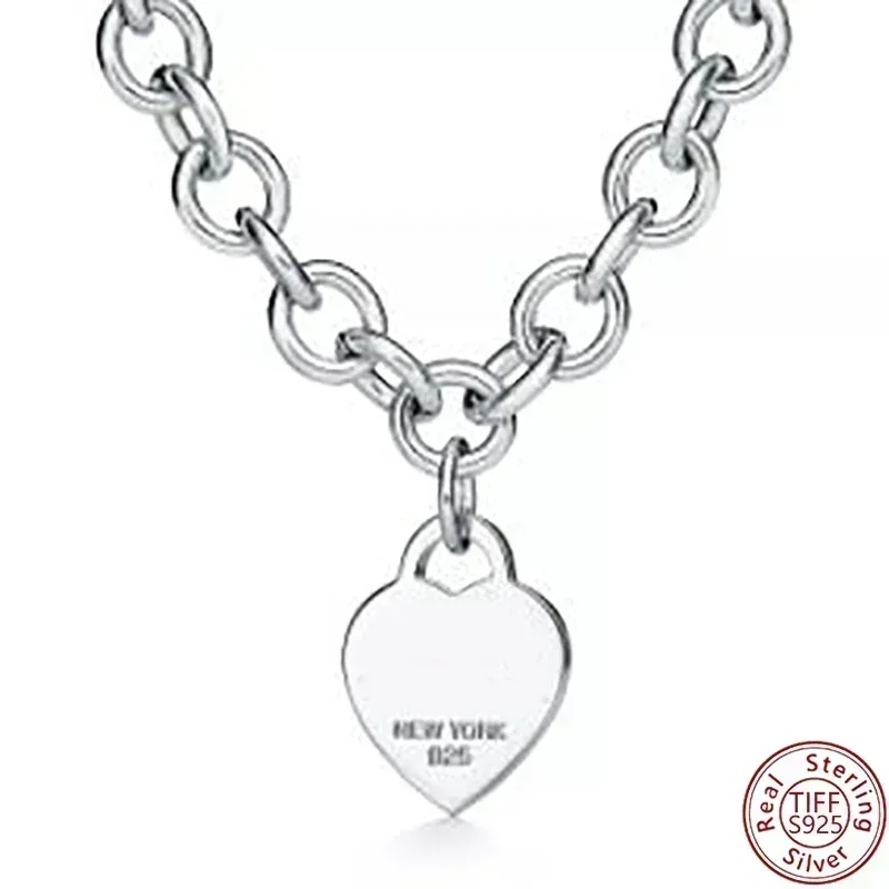 Серебряное ожерелье с подвеской в форме сердца S925-дизайнерский шедевр ювелирных