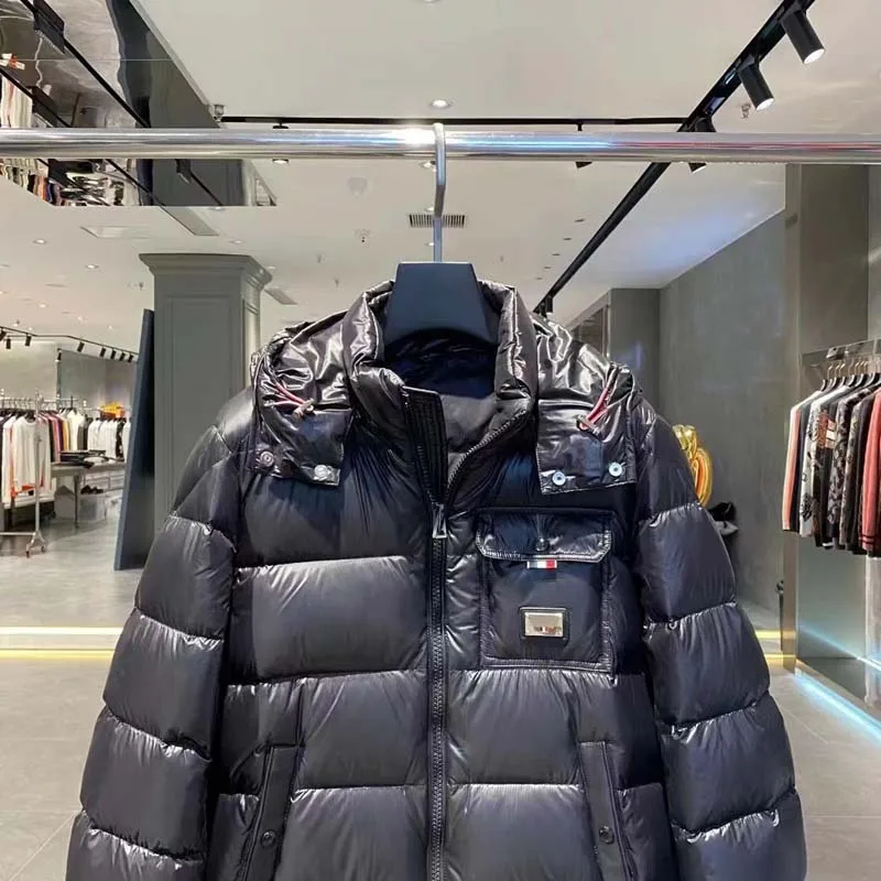 New Down Jackets Winter Warm Outwear TB Brand Fahion Style Men's Down Jacket High Qaulity Warm Hooded Thick Puffer Jacket