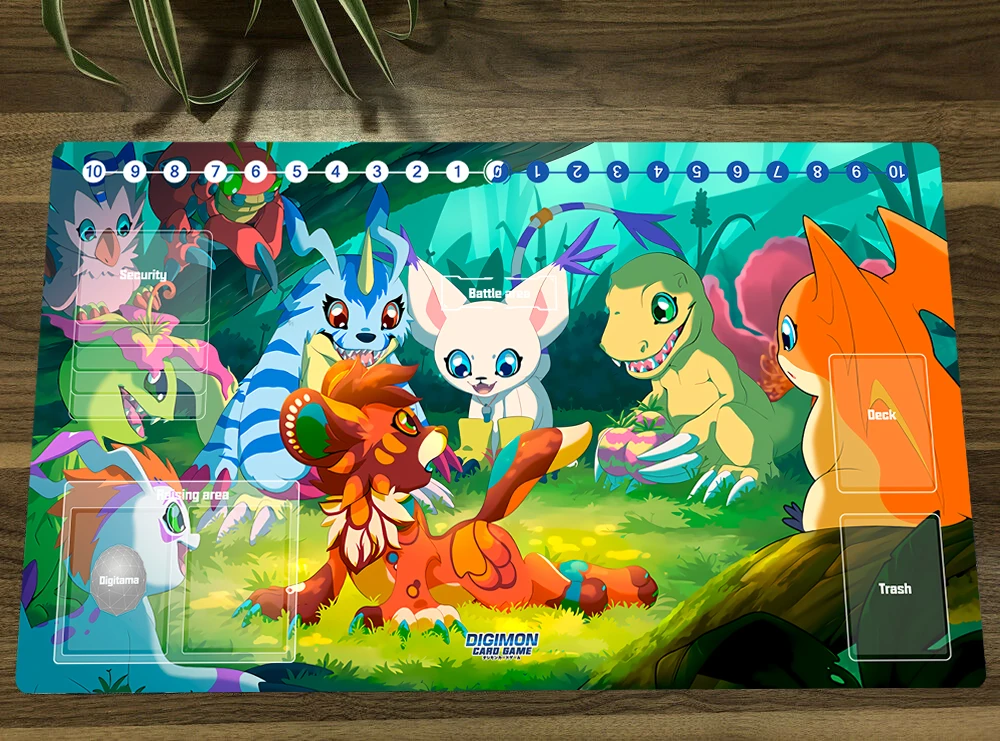 

Игровой коврик Digimon для Tailmon Gabumon Tentomon Piyomon, игровой коврик для торговых карт DTCG, коврик для мыши, Настольный коврик TCG, игровой коврик, коврик д...