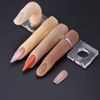 1pc bendable fake finger silicone practice finger acrylic nail practice hand nail art ring jewelry display nail training finger