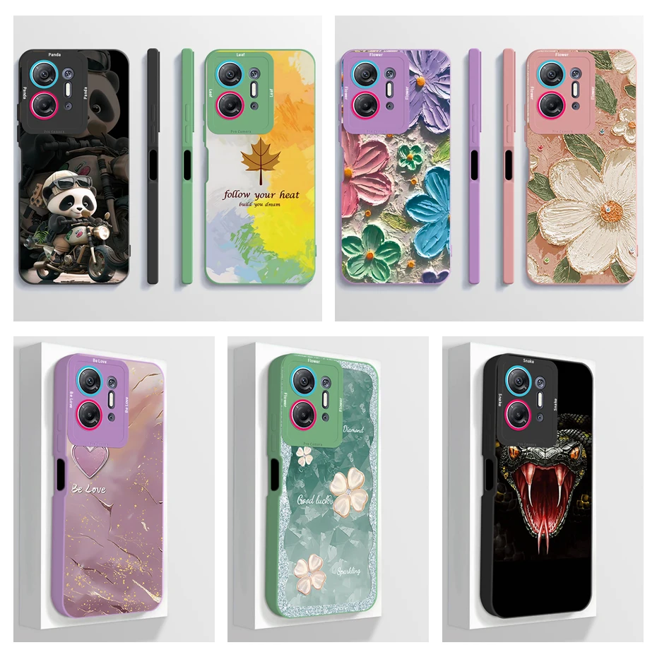 Для infinix HOT 30 5G X6832 фотография Милая панда кленовый лист защита для камеры