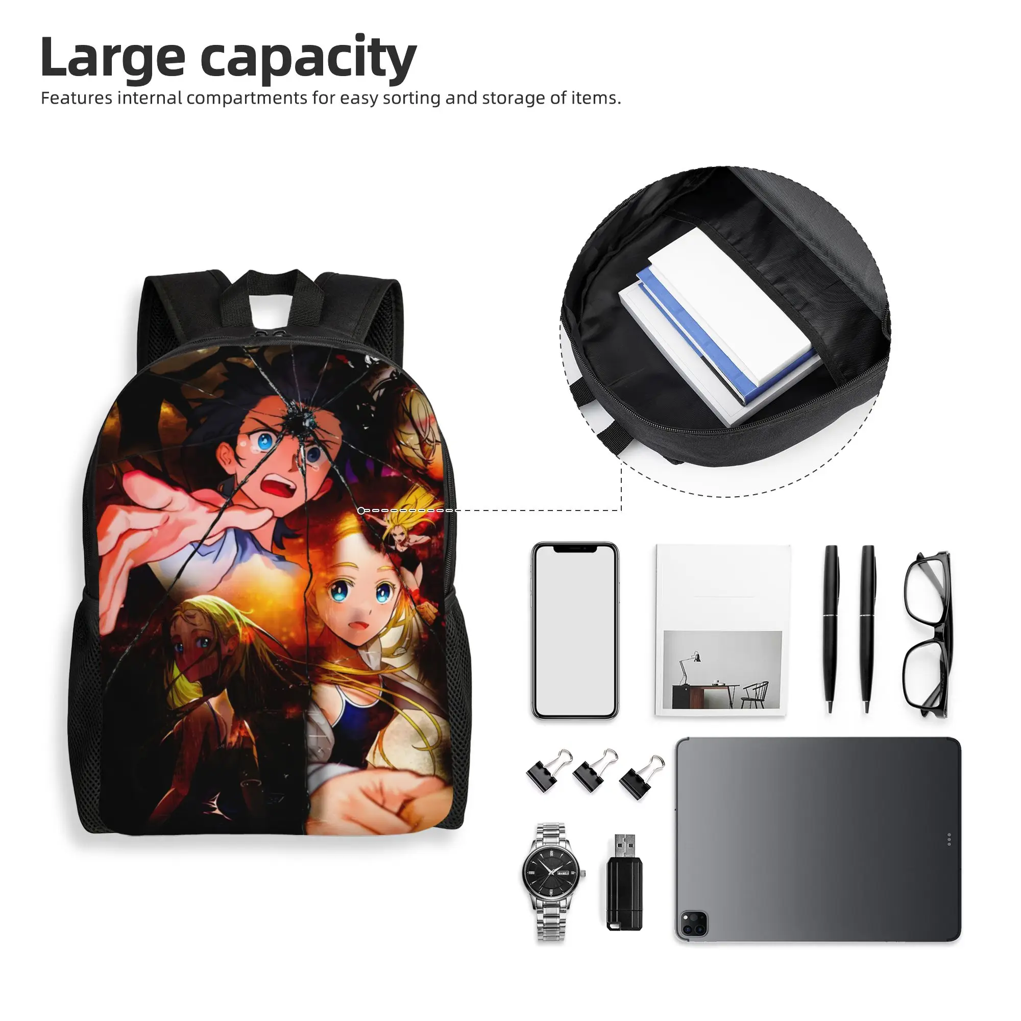 Фото Рюкзак Summer Time Rendering College Bag Broken Shinpei, 1 шт., для нового учебного года №4