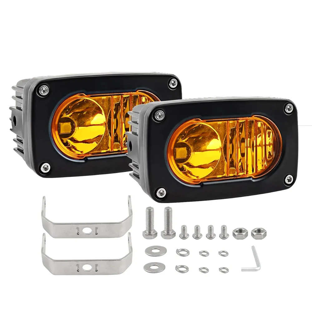 

2 янтарные светодиодные люстры, 3 - дюймовый светодиодный прожектор, комбинированный лучевой прожектор, противотуманный фонарь, для пикапов, мотоциклов, внедорожников Toyota