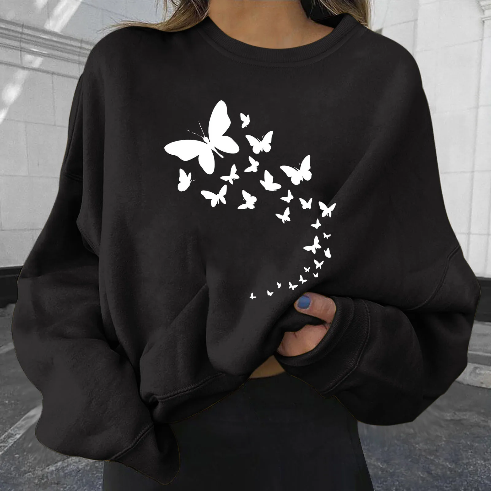 

Sweatshirts For Women Short Crewneck Long Sleeve Loose Print Top Shirt Pullover H M Hoodies Women Long Zip up