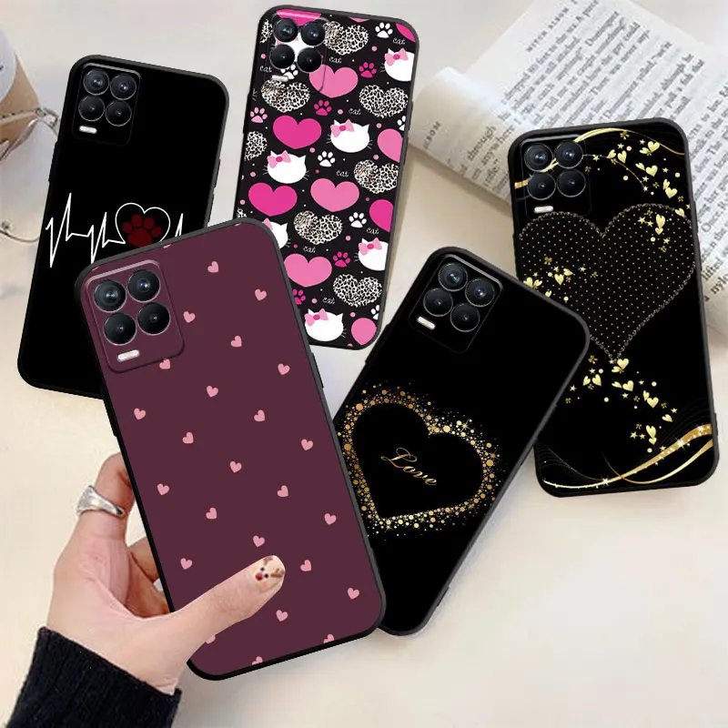 

Phone Case For Realme GT Neo 5 6 7 7i 8 8i 9 Pro Plus C15 C20 C21 C21Y C31 C35 GT Neo2 Cover Love Heart